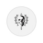 Tapis de souris rond t�te de mort / skull laurier 2