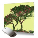 Tapis de souris souple arbres design unique fleurs zen accessoire bureau foret feuilles nature design ...