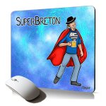 Tapis de souris souple super breton humoristique comics bd drapeau bretagne cadeau original humour drole ...