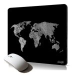 Tapis de souris souple carte du monde mousepad accessoire pc durable pour gamer motif terre pays geographie ...