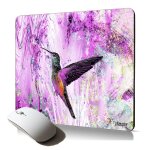 Tapis de souris souple colibri floral fleur durable design oiseau peinture nature mousepad symbole ecologie ...