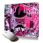 Tapis de souris souple design moustache chapeau monsieur accessoire travail bureau gaming street art ...