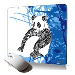 Tapis de souris souple dessin panda motif azteque animal ours antiderapant pour pc portable fleur nature ...