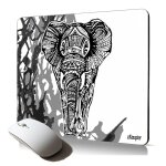 Tapis de souris souple elephant zen accessoire ergonomique art azteque tribal arbre dessin peinture pour ...