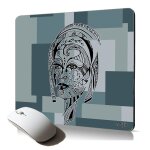 Tapis de souris souple femme portrait cube respectueux de l'environnement accessoire informatique geometrique ...
