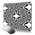 Tapis de souris souple illusion d'optique etoile noir et blanc accessoire confortable bicolore mousepad ...