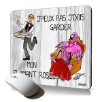Tapis de souris souple j'peux pas j'dois garder mon flamant rose humoristique accessoire informatique ...