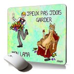 Tapis de souris souple j'peux pas j'dois garder mon lama accessoire informatique cadeau drole texte imprim� ...