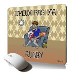 Tapis de souris souple j'peux pas y'a rugby cadeau drole comique accessoire informatique texte bd xv ...