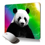 Tapis de souris souple joli panda arc en ciel design ecolo multicolore animal pour pc portable cadeau ...