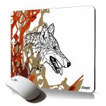 Tapis de souris souple loup ethnique mousepad peinture tribal cadeau pour les professionnel gaming artistique ...