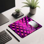 Tapis de souris souple original bleu geometrie carreaux pour gamer gaming accessoire flexible motif texture ...