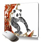 Tapis de souris souple panda bebe bambou tribal dessin azteque animal accessoire ergonomique pc ordinateur ...