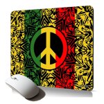 Tapis de souris souple peace & love and jamaique motif rasta hippie reggae ragga mousepad r�sistant yoga ...