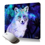 Tapis de souris souple renard animal des forets floral fleur accessoire bureau decoratif fantaisie antiderapan ...