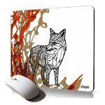 Tapis de souris souple renard des foret animal cadeau fete des peres peinture motif artitique arbre dessin ...