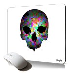 Tapis de souris souple squelette tete de mort accessoire informatique fantaisie crane multicolore pc