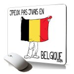 Tapis de souris souplej'peux pas j'vais en belgique drapeau belge ergonomique stable foot football mouspad ...