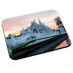 Tapis de souris le temple blanc dans le soleil couchant thailande Tapis de souris le temple blanc dans le soleil couchant thailande