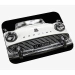 Tapis de souris voiture vintage noir et blanc calandre phare