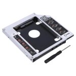 Tbest hdd caddy 12. 7mm aluminium sata hdd ssd bo�tier disque dur baie adaptateur dvd optique caddy pour ...