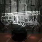 Td lampe optique poser dcoratif tactile 7 couleurs illusion optique - camion pompier - faible consommation ...