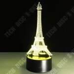 Tdâ® lampe optique poser décoratif tactile 7 couleurs illusion optique modèle tour eiffel - faible consommatio ...