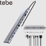 Tebe adaptateur de concentrateur usb - c 12 en 1 mst type - c vers 4k hdmi vga multi usb lan ethernet ...