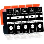Teppa - 5 cartouches d'encre compatible avec canon pgi - 525 noir - grande pour canon pixma ip4850 ip4950 ...