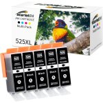 Teppa - cartouches d'encre compatibles canon pgi - 525 pgbk pour pixma ip4850 ip4950 ix6550 mg5150 mg5250 ...