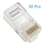 Terminal de cble transparent en cristal, 50 pices, 20 pices, tte en cristal, prise modulaire rj45 ...