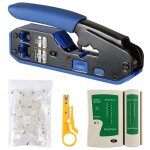 Testeur de câble réseau rj45, kit d'outils de sertissage cat5 cat5e cat6, 50 pièces, connecteur rj45 ... Testeur de câble réseau rj45, kit d'outils de sertissage cat5 cat5e cat6, 50 pièces, connecteur rj45 ...