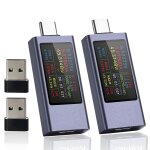 Testeur usb 2 en 1 - 2 pices - testeur usb avec adaptateur de type c - testeur d'alimentation usb c ...
