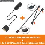 Teucer lc - s50r argb 5v 3pin  sata wild cble d'extension contrleur de lumire avec tlcommande pour ...