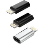 Thef - lot de 3 adaptateurs lightning vers usb c - cble de charge - adaptateur type c - ecrou vers lightning ...