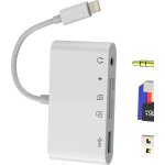 Thef - adaptateur lightning a usb(5 en 1)lecteur de cartes sd jack casque 3. 5mm pour apple iphone 14 ...