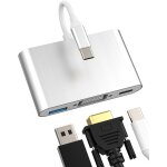 Thef - adaptateur usb c vers vga(3 en 1)usb otg 3. 0 pour apple iphone 16 15 pro max prise type c hub ...