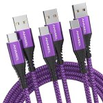 Thef - usb c kabel 3a schnellladung, [1m + 1m + 2m]usb a zu typ c ladekabel geflochten kompatibel mit ...