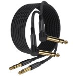 Tianyi - lot de 2 câbles de guitare 6, 35 mm trs 2 m - fiche stéréo 90 1 / 4 - câble jack 6, 3 - câble ... Tianyi - lot de 2 câbles de guitare 6, 35 mm trs 2 m - fiche stéréo 90 1 / 4 - câble jack 6, 3 - câble ...