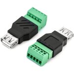 Tianyi - ® 2 pcs connecteur usb femelle, usb 2. 0 a femelle  5 broches femelle bornier  vis pour la ...