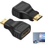 Tianyi - 2 pices adaptateur mini hdmi vers hdmi ultra hd, raccord mini hdmi, cble adaptateur mini hdmi ...