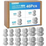 Tianyi - lot de 46 presse - étoupes m12, m16, m20, m25, étanches ip68, pour extérieur, jardin, boîte ... Tianyi - lot de 46 presse - étoupes m12, m16, m20, m25, étanches ip68, pour extérieur, jardin, boîte ...