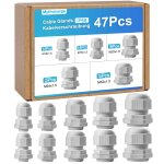 Tianyi - lot de 47 presse - étoupes m12, m16, m20, m24, m32, étanches ip68, pour extérieur, jardin, boîte ... Tianyi - lot de 47 presse - étoupes m12, m16, m20, m24, m32, étanches ip68, pour extérieur, jardin, boîte ...