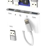 Tianyi - adaptateur carte sd pour iphone (6en1) lecteur carte micro sd usb lightning chargeur pour apple ...
