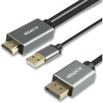 Tianyi - adaptateur hdmi vers displayport, 1. 8m 4k@60hz mâle vers displayport 1. 2 mâle connecteur avec ... Tianyi - adaptateur hdmi vers displayport, 1. 8m 4k@60hz mâle vers displayport 1. 2 mâle connecteur avec ...