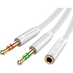 Tianyi - adaptateur jack audio stro 3, 5mm adaptateur micro casque cble en nylon tress splitter cble ...