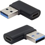 Tianyi - adaptateur usb c femelle vers usb 3. 0 mle  angle droit usb type c vers usb 3. 0 a  90 degrs ...