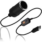 Tianyi - adaptateur usb c vers prise allume - cigare 12 v avec affichage led et interrupteur, tension ...
