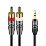 Tianyi - cble 3, 5 mm vers rca, adaptateur jack mle 3, 5 mm vers 2rca mle, coque en cuivre plaqu ...