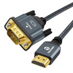 Tianyi - câble hdmi vers vga 1, 5m (mâle vers mâle) compatible avec 720p / 1080p ordinateur portable, ... Tianyi - câble hdmi vers vga 1, 5m (mâle vers mâle) compatible avec 720p / 1080p ordinateur portable, ...